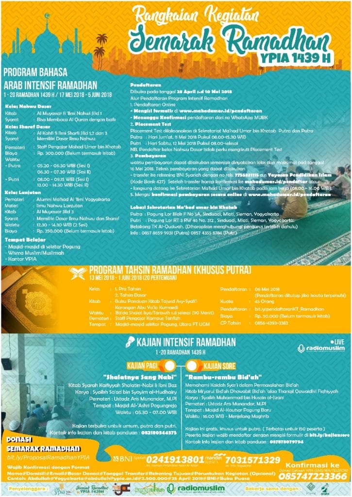 RANGKAIAN KEGIATAN SEMARAK RAMADHAN YPIA 1439 H