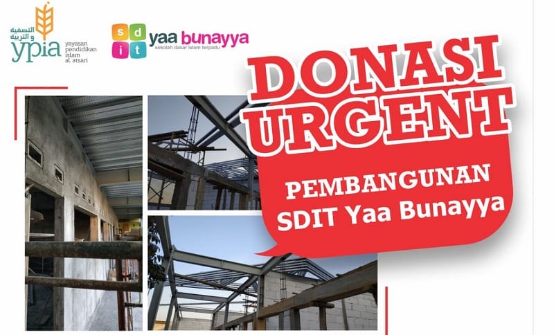 UPDATE DONASI PEMBANGUNAN SDIT YAA BUNAYYA (56%)